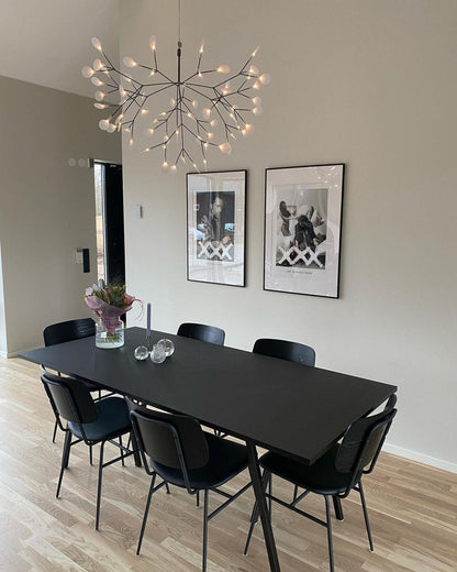 Black Firefly LED Chandelier - Modern Design, Adjustable Brightness
