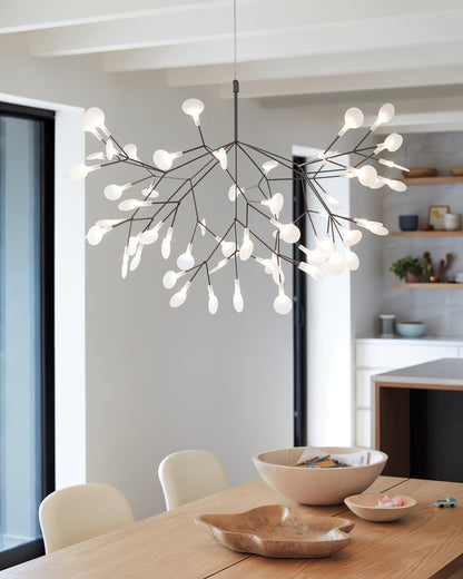 Black Firefly LED Chandelier - Modern Design, Adjustable Brightness