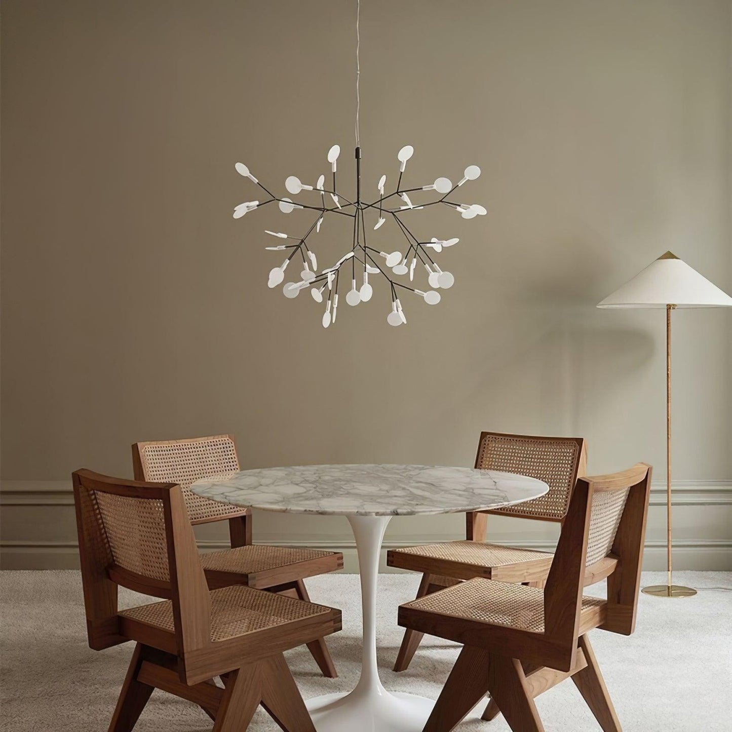 Black Firefly LED Chandelier - Modern Design, Adjustable Brightness
