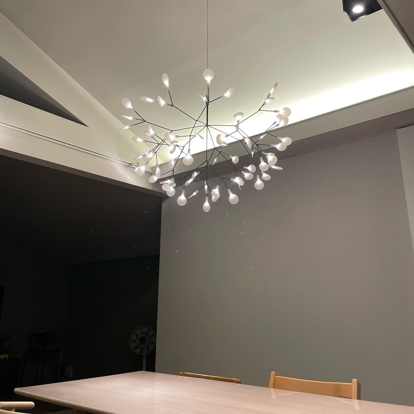 Black Firefly LED Chandelier - Modern Design, Adjustable Brightness