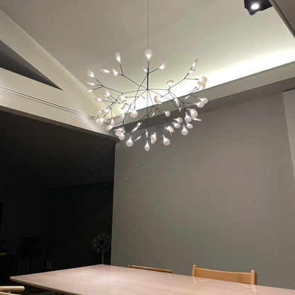 Black Firefly LED Chandelier - Modern Design, Adjustable Brightness