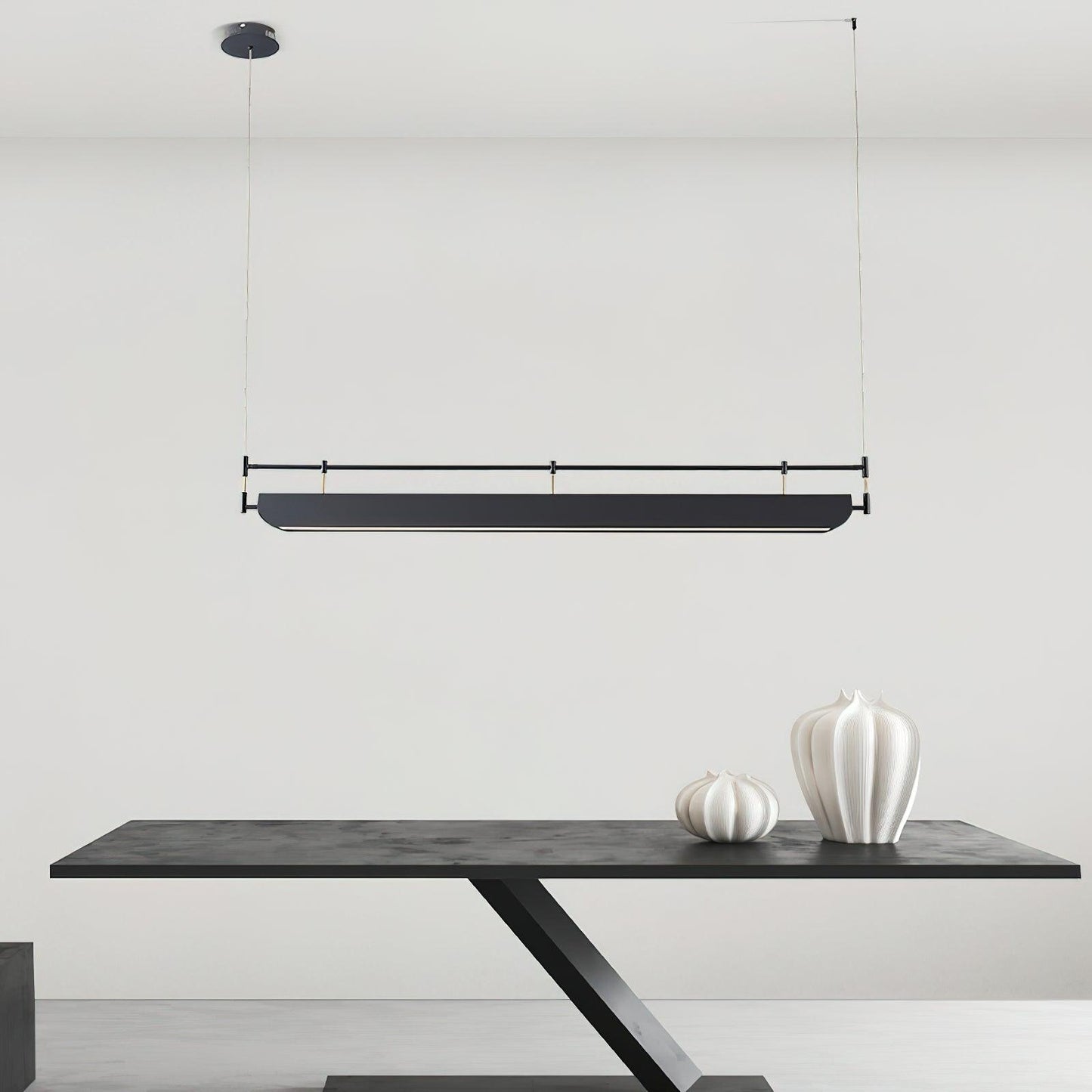 Black Roof LED Chandelier - Adjustable Brightness, Energy Efficient De