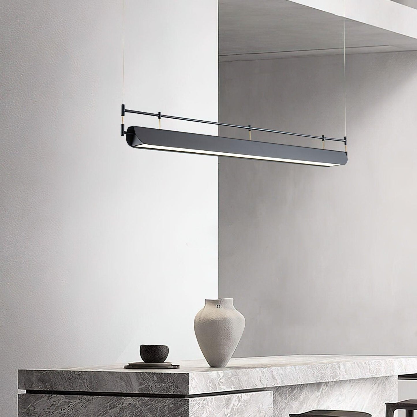 Black Roof LED Chandelier - Adjustable Brightness, Energy Efficient De