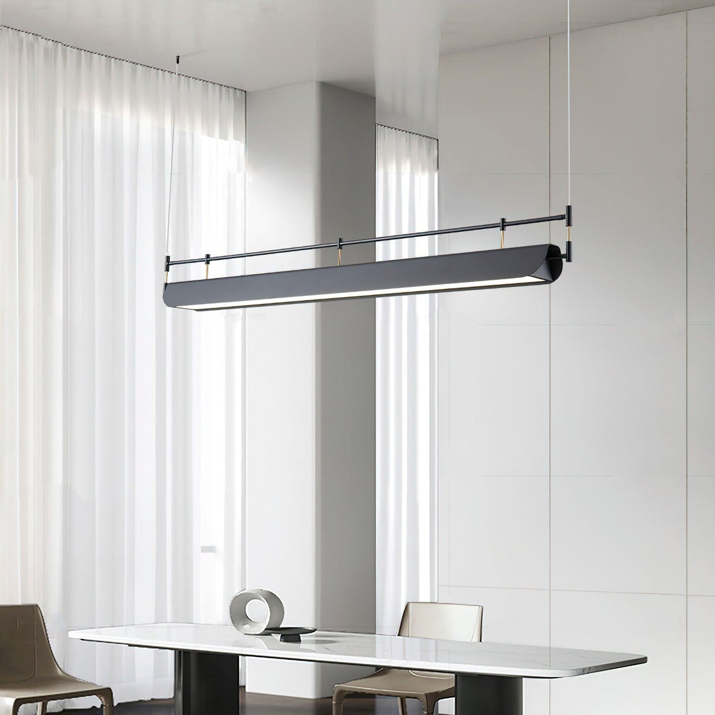 Black Roof LED Chandelier - Adjustable Brightness, Energy Efficient De
