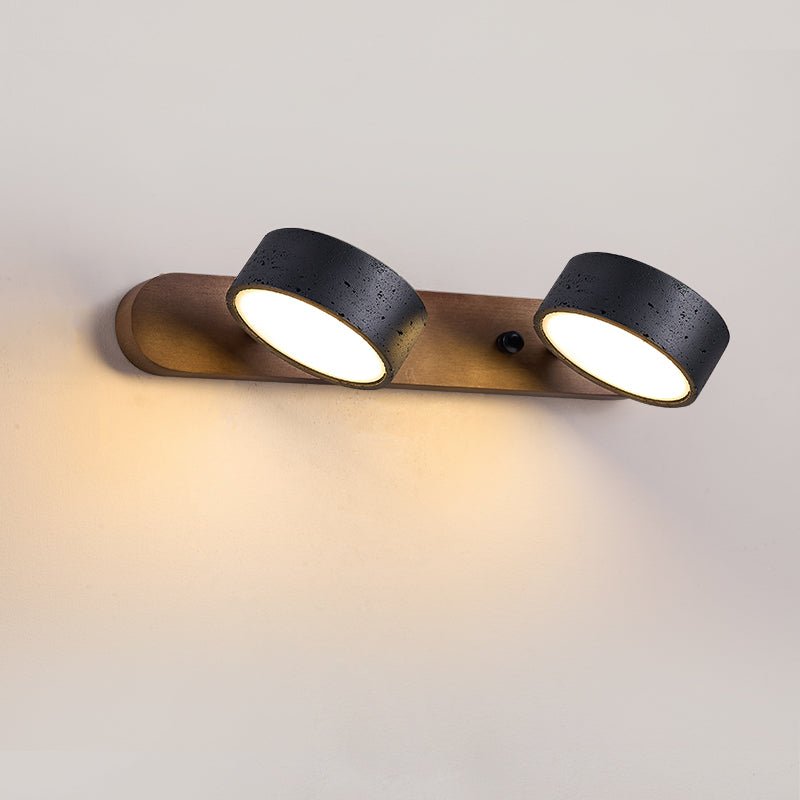 Black Travertine Duo Wall Light - Adjustable Brightness, Elegant Desig