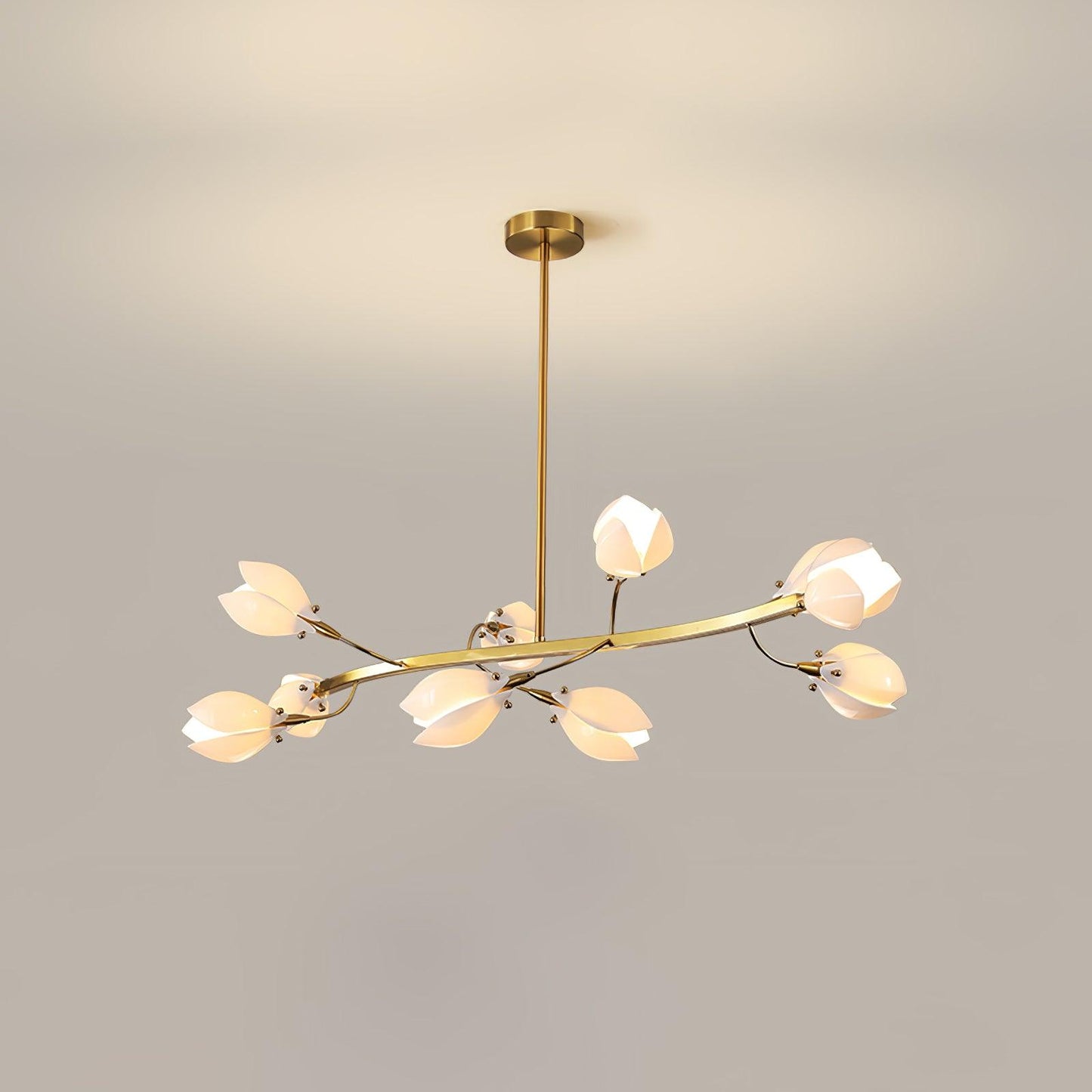 Elegant Porcelain Magnolia Chandelier with Adjustable Brightness & Tim
