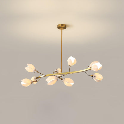 Elegant Porcelain Magnolia Chandelier with Adjustable Brightness & Tim
