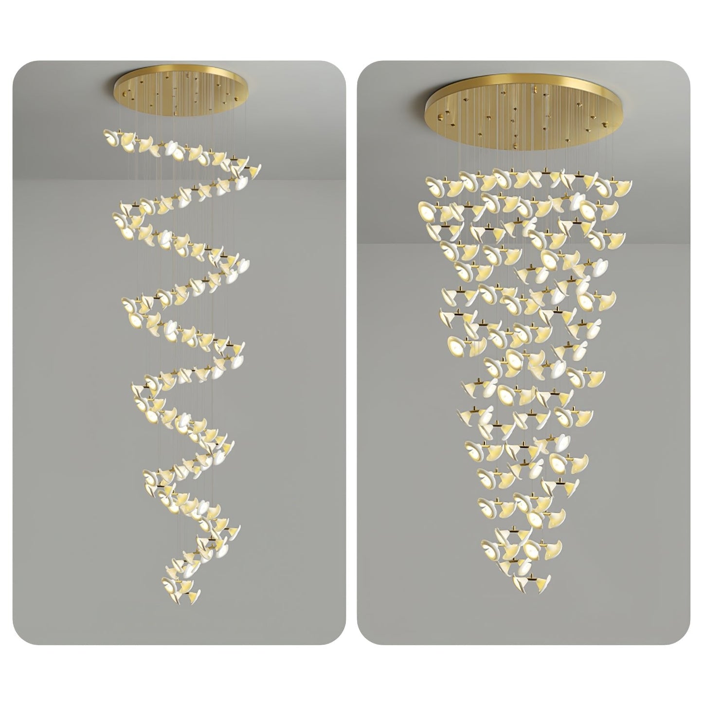 Blossom Double Horn Chandelier - Elegant Design with Adjustable Height