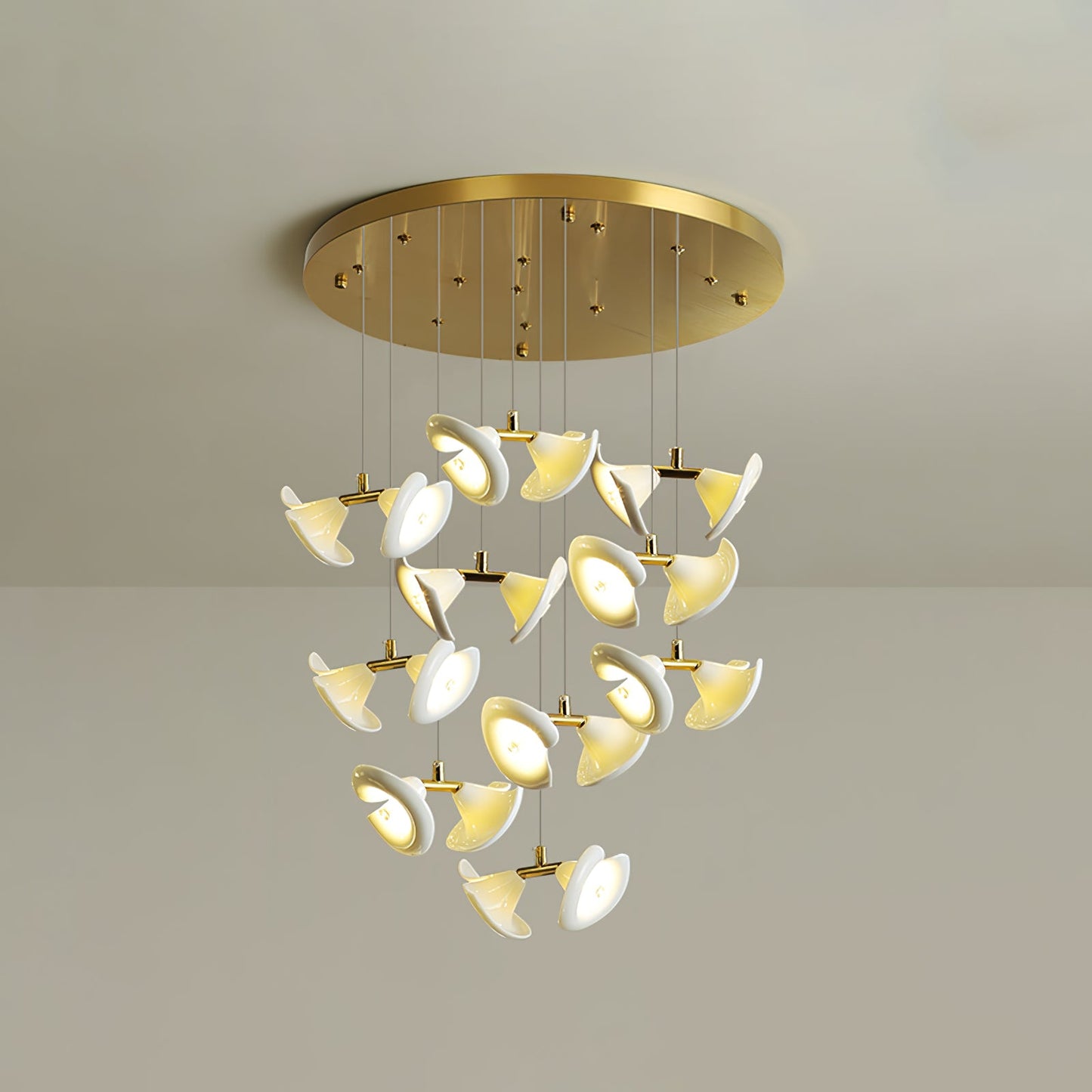 Blossom Double Horn Chandelier - Elegant Design with Adjustable Height