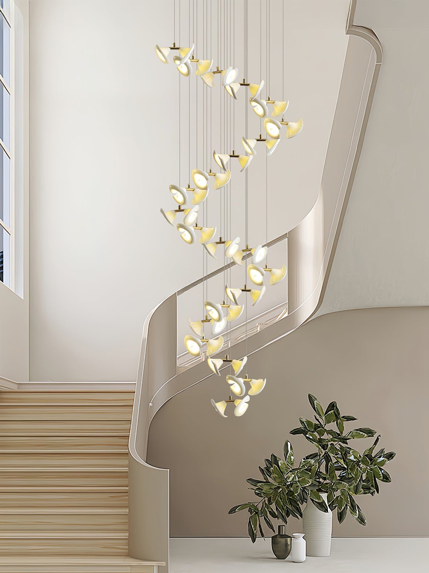 Blossom Double Horn Chandelier - Elegant Design with Adjustable Height