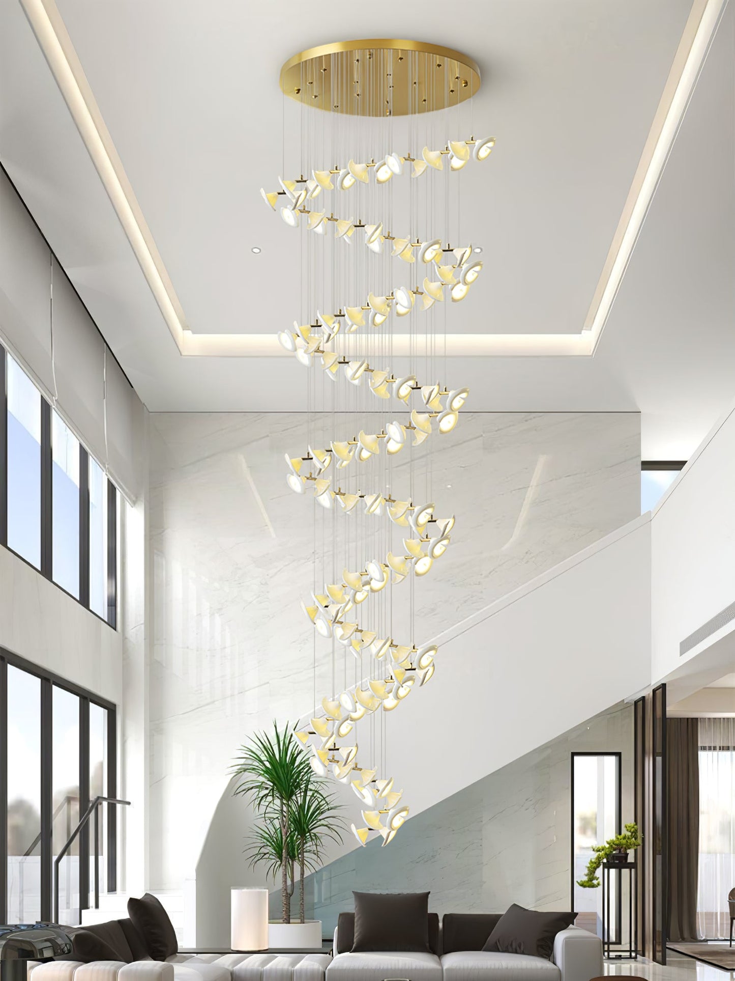 Blossom Double Horn Chandelier - Elegant Design with Adjustable Height