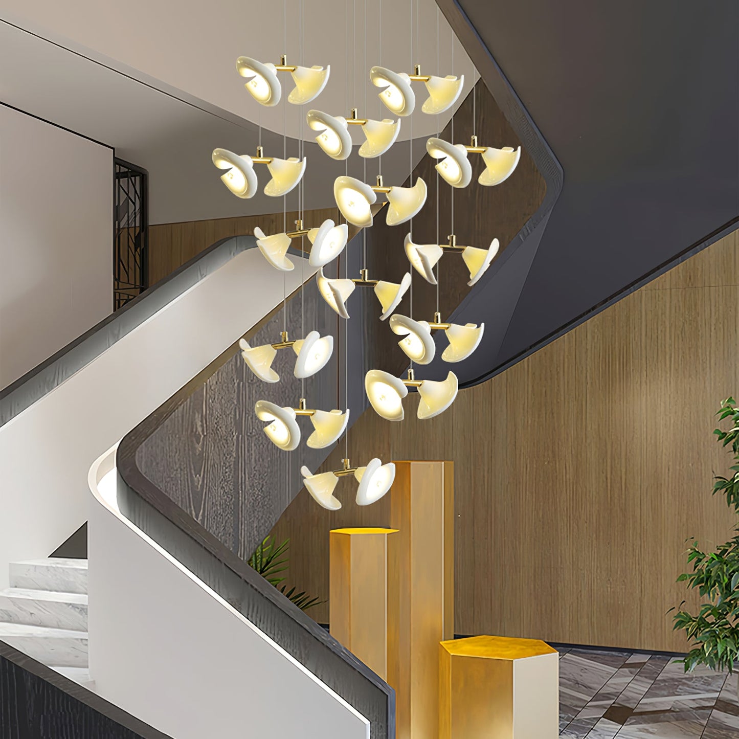 Blossom Double Horn Chandelier - Elegant Design with Adjustable Height
