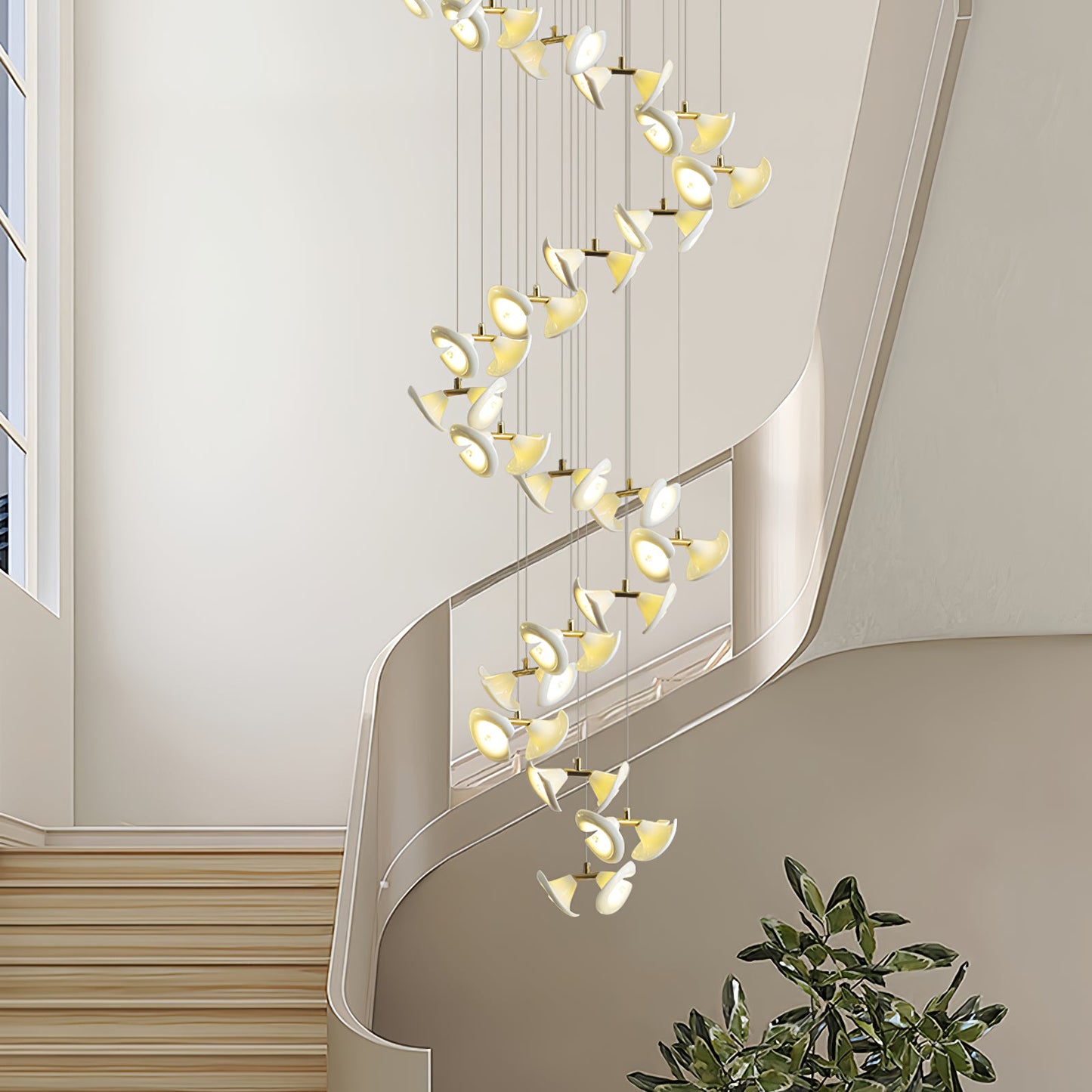 Blossom Double Horn Chandelier - Elegant Design with Adjustable Height