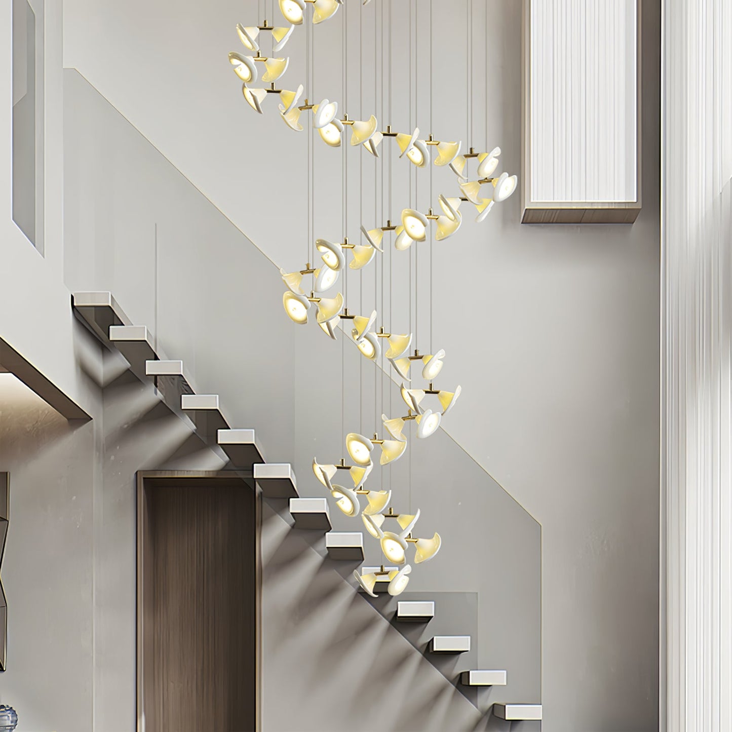 Blossom Double Horn Chandelier - Elegant Design with Adjustable Height