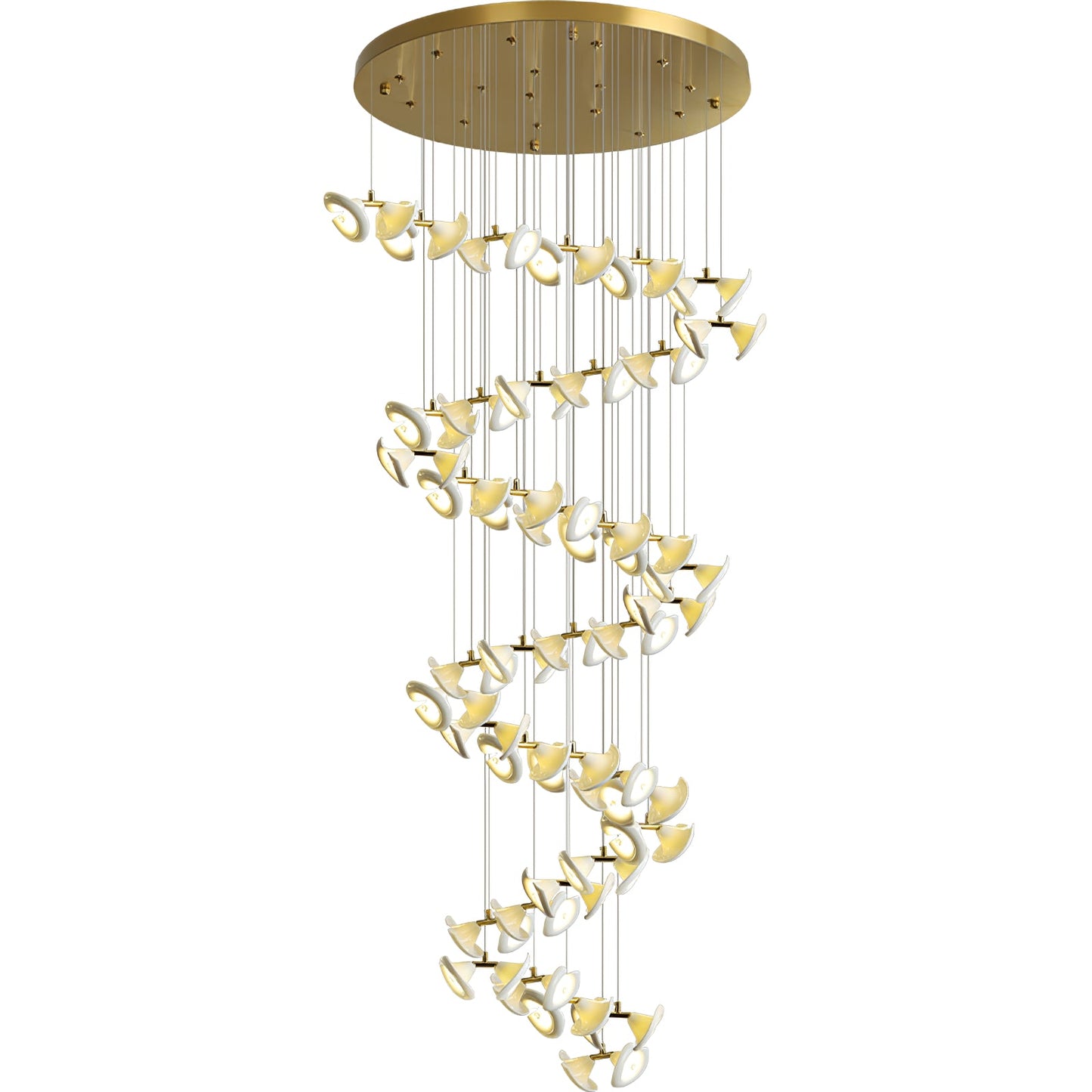 Blossom Double Horn Chandelier - Elegant Design with Adjustable Height