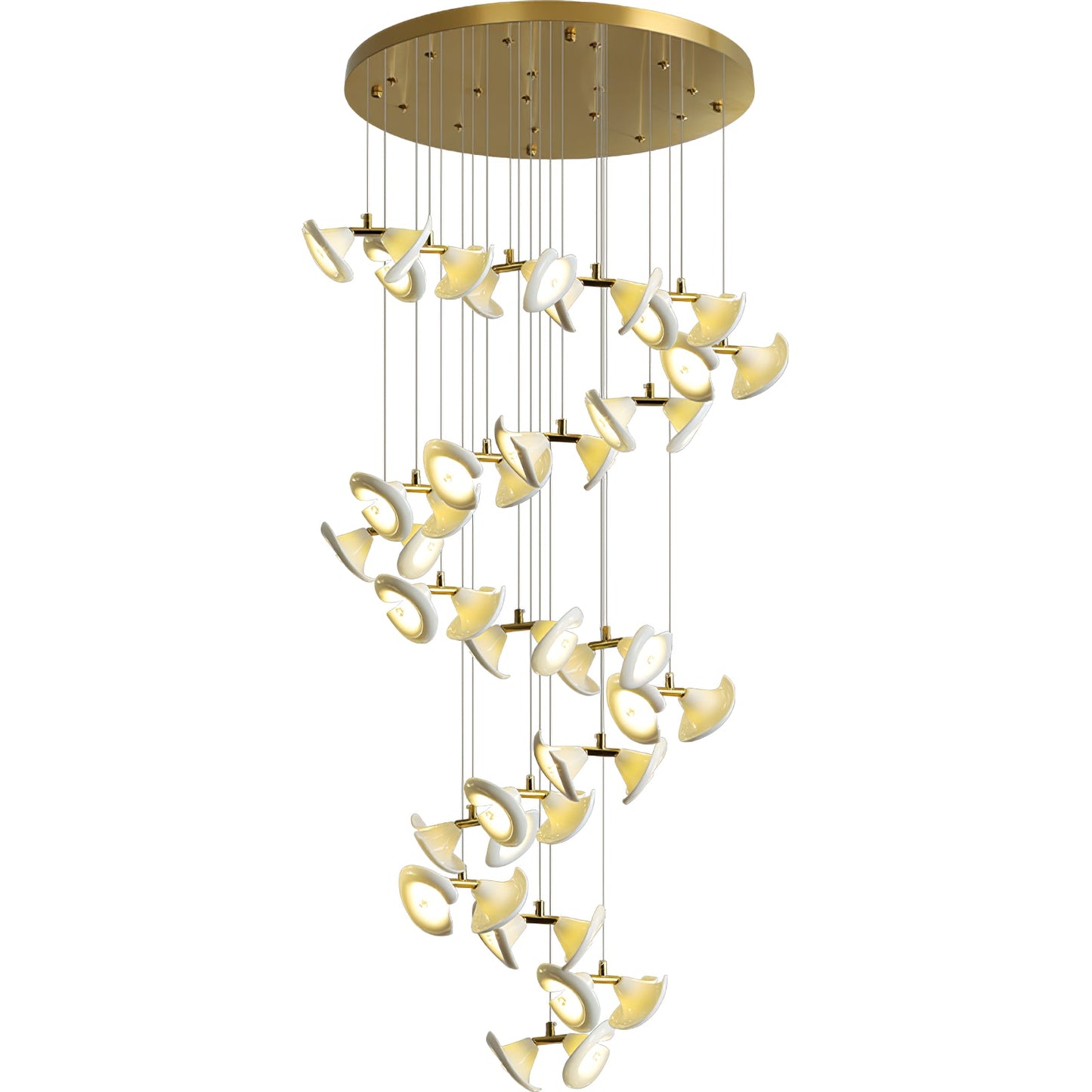 Blossom Double Horn Chandelier - Elegant Design with Adjustable Height