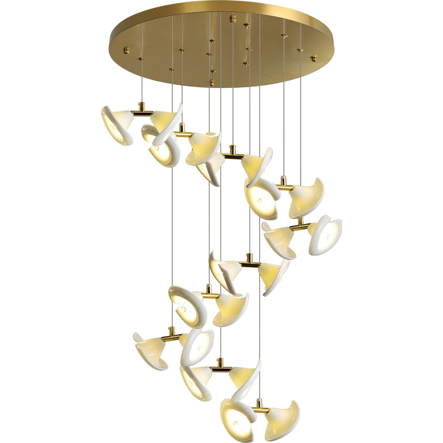 Blossom Double Horn Chandelier - Elegant Design with Adjustable Height
