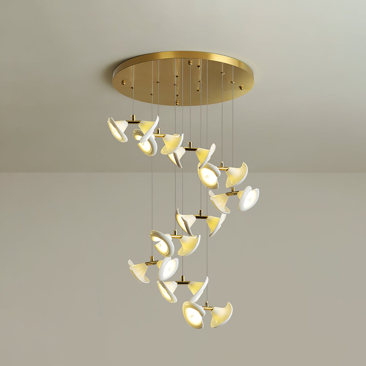 Blossom Double Horn Chandelier - Elegant Design with Adjustable Height