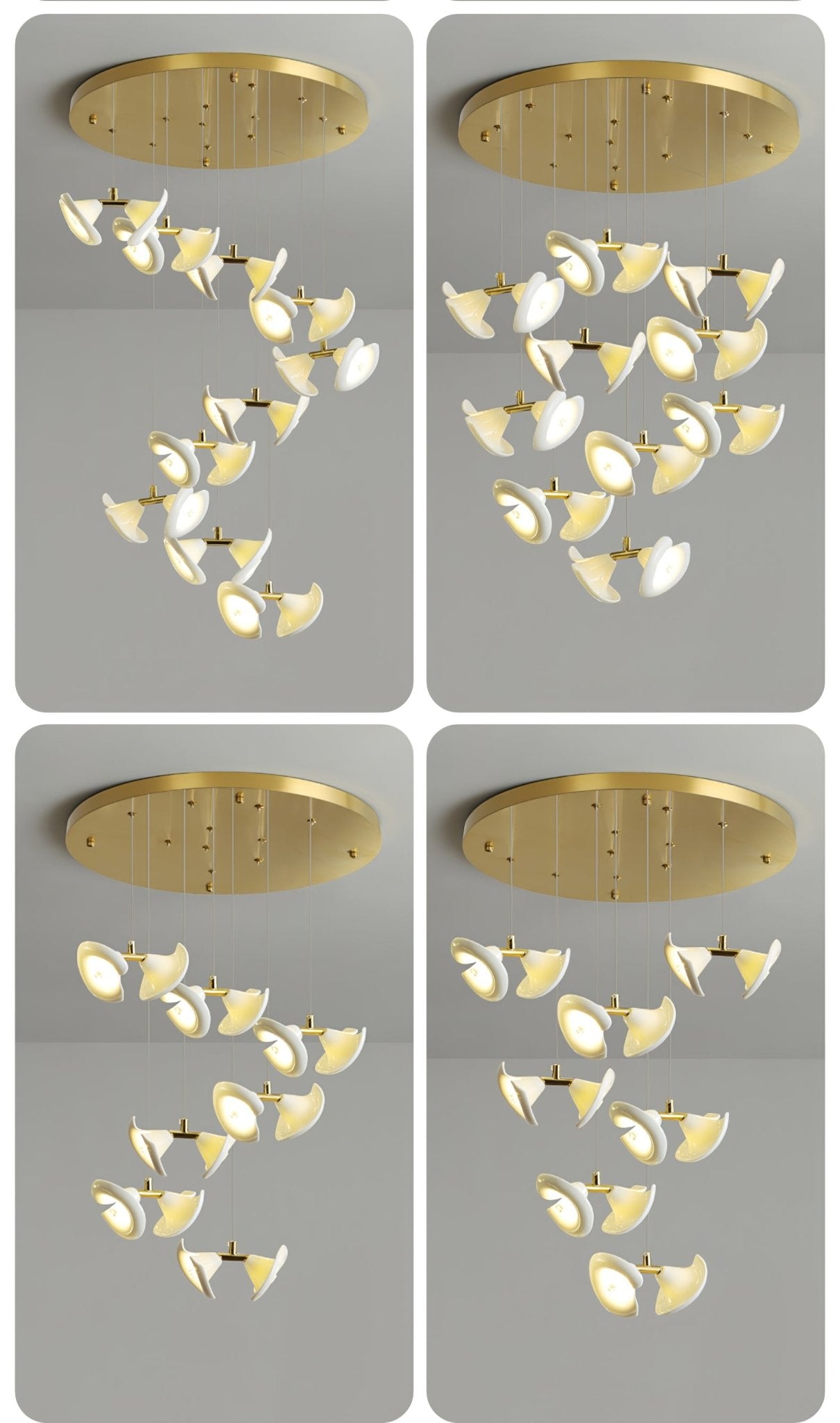 Blossom Double Horn Chandelier - Elegant Design with Adjustable Height