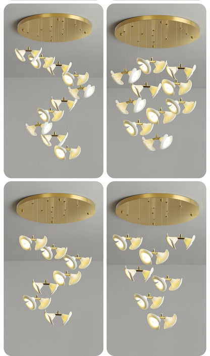 Blossom Double Horn Chandelier - Elegant Design with Adjustable Height