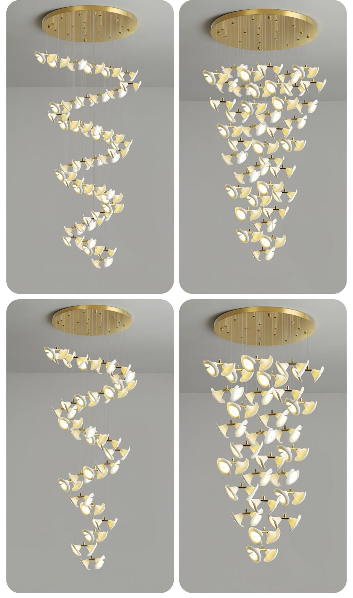 Blossom Double Horn Chandelier - Elegant Design with Adjustable Height