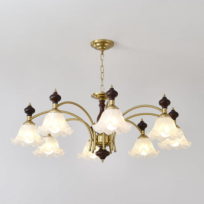 Elegant Blossom Flowers Chandelier - Adjustable Height & LED Compatibl