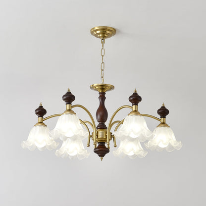 Elegant Blossom Flowers Chandelier - Adjustable Height & LED Compatibl