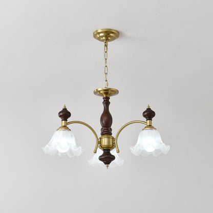 Elegant Blossom Flowers Chandelier - Adjustable Height & LED Compatibl
