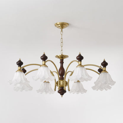 Elegant Blossom Flowers Chandelier - Adjustable Height & LED Compatibl