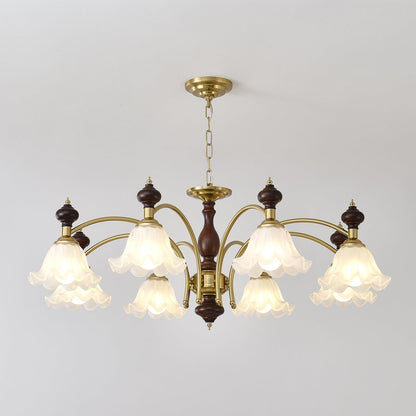 Elegant Blossom Flowers Chandelier - Adjustable Height & LED Compatibl