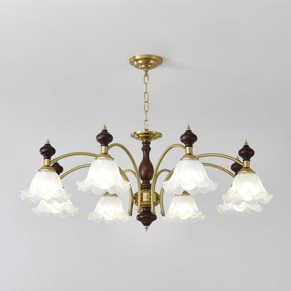 Elegant Blossom Flowers Chandelier - Adjustable Height & LED Compatibl