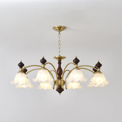 Elegant Blossom Flowers Chandelier - Adjustable Height & LED Compatibl