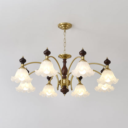 Elegant Blossom Flowers Chandelier - Adjustable Height & LED Compatibl