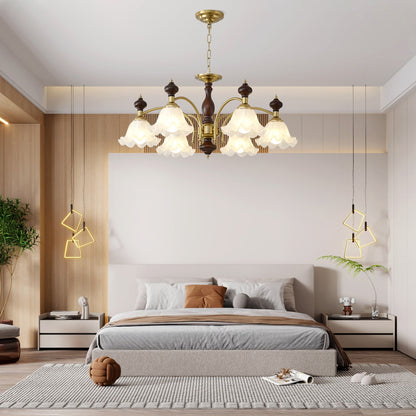 Elegant Blossom Flowers Chandelier - Adjustable Height & LED Compatibl