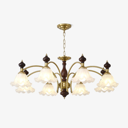 Elegant Blossom Flowers Chandelier - Adjustable Height & LED Compatibl