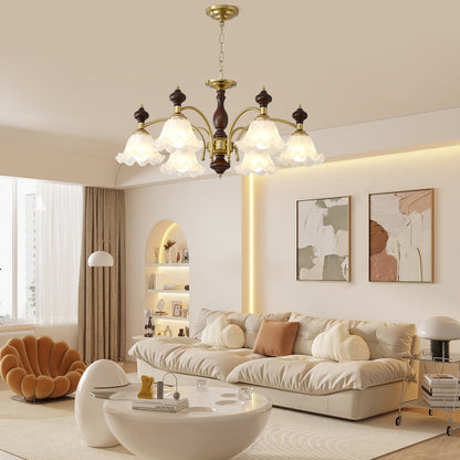 Elegant Blossom Flowers Chandelier - Adjustable Height & LED Compatibl