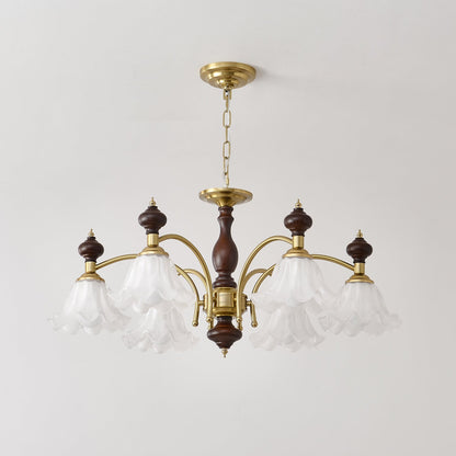 Elegant Blossom Flowers Chandelier - Adjustable Height & LED Compatibl