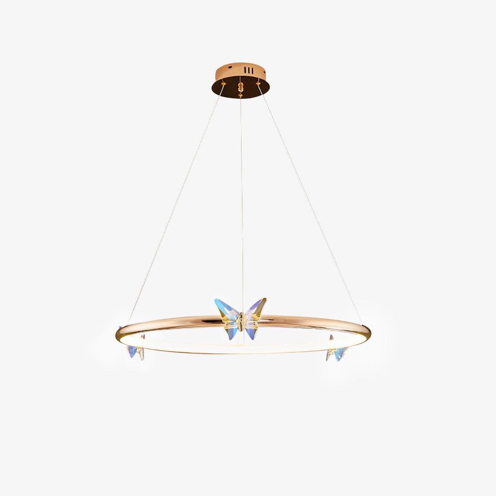 Elegant Blue Butterfly Chandelier - Adjustable Height, LED Compatible