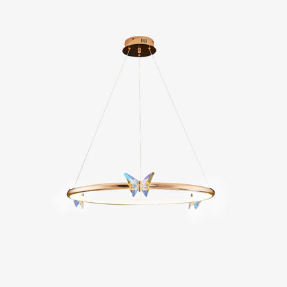 Elegant Blue Butterfly Chandelier - Adjustable Height, LED Compatible