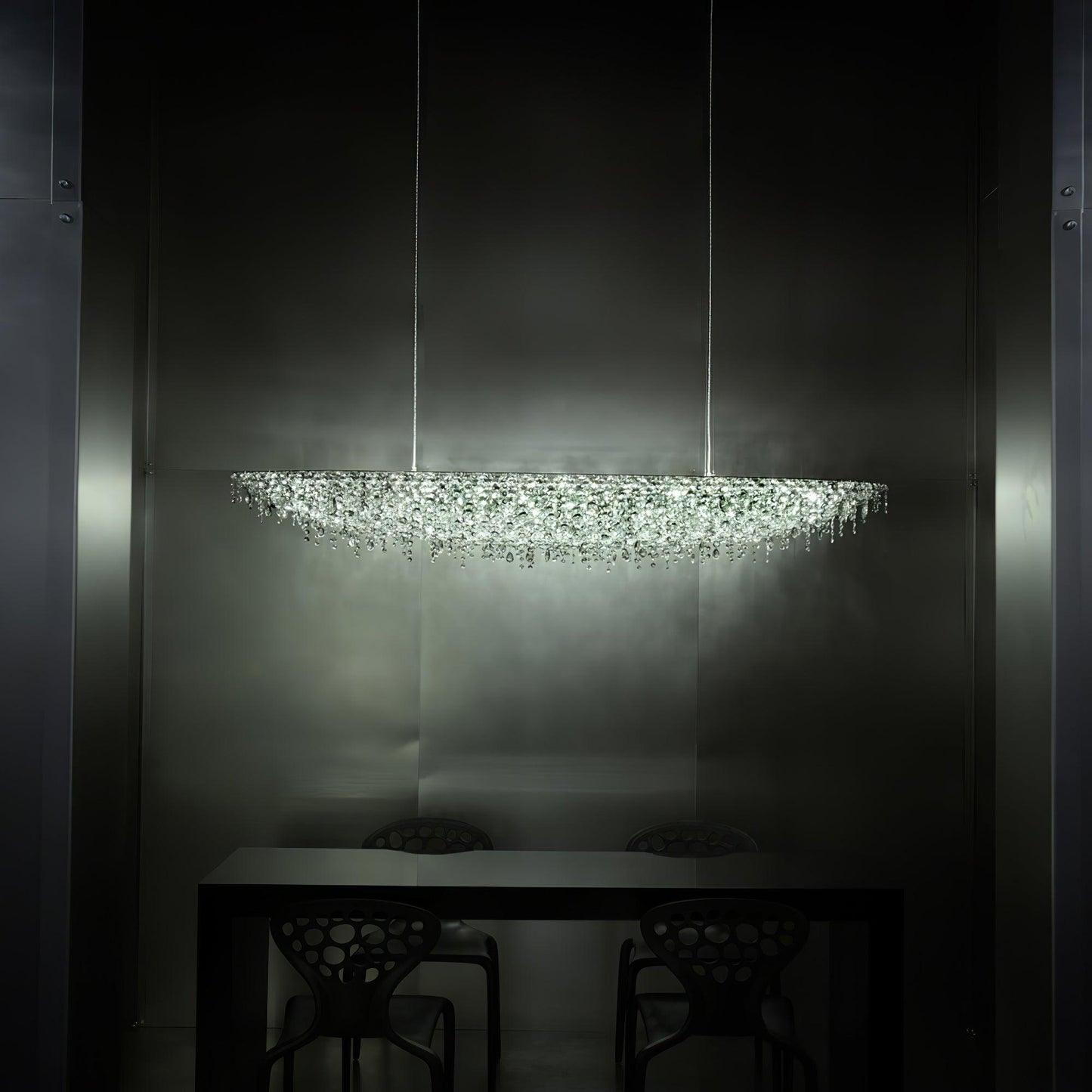 Elegant Boat Crystal Chandelier with Dimmable LED Lights and Adjustabl