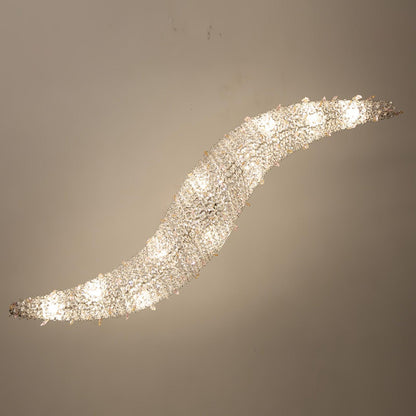 Elegant Boat Crystal Chandelier with Dimmable LED Lights and Adjustabl