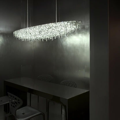 Elegant Boat Crystal Chandelier with Dimmable LED Lights and Adjustabl