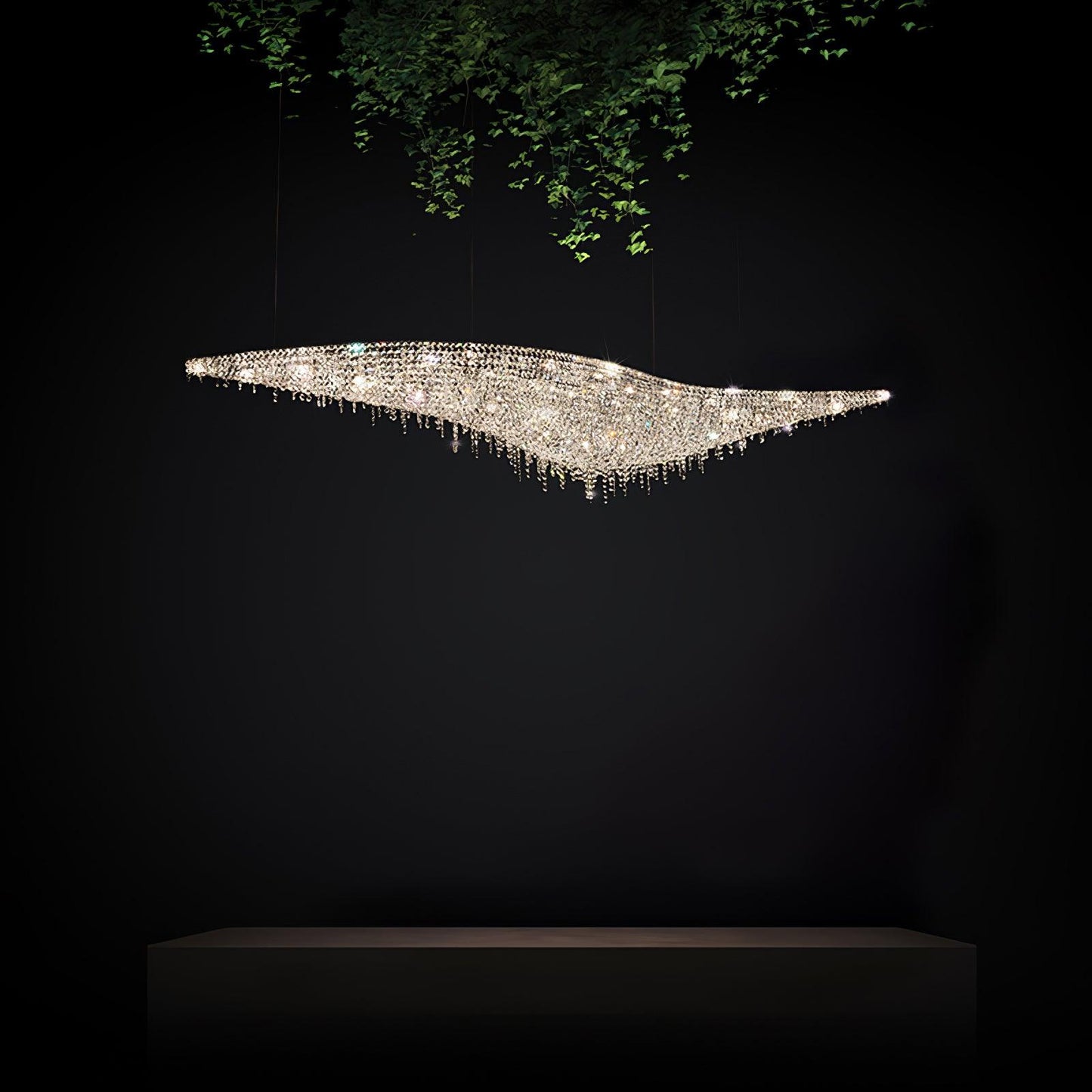 Elegant Boat Crystal Chandelier with Dimmable LED Lights and Adjustabl