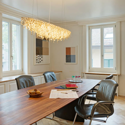 Elegant Boat Crystal Chandelier with Dimmable LED Lights and Adjustabl