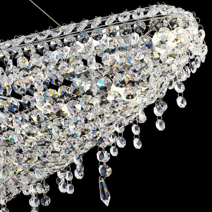 Elegant Boat Crystal Chandelier with Dimmable LED Lights and Adjustabl