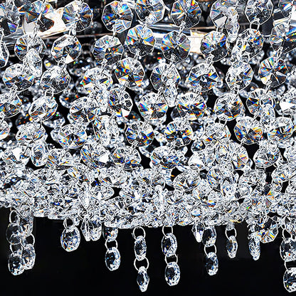 Elegant Boat Crystal Chandelier with Dimmable LED Lights and Adjustabl