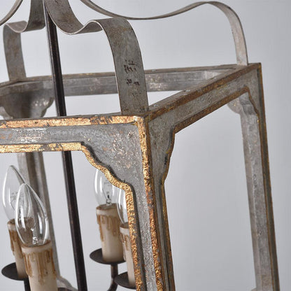 Boho Rustic Cube Chandelier with Adjustable Height & Energy-Efficient