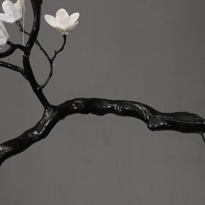 Elegant Branch Flower Chandelier - Adjustable Height, Soft Glow Lighti