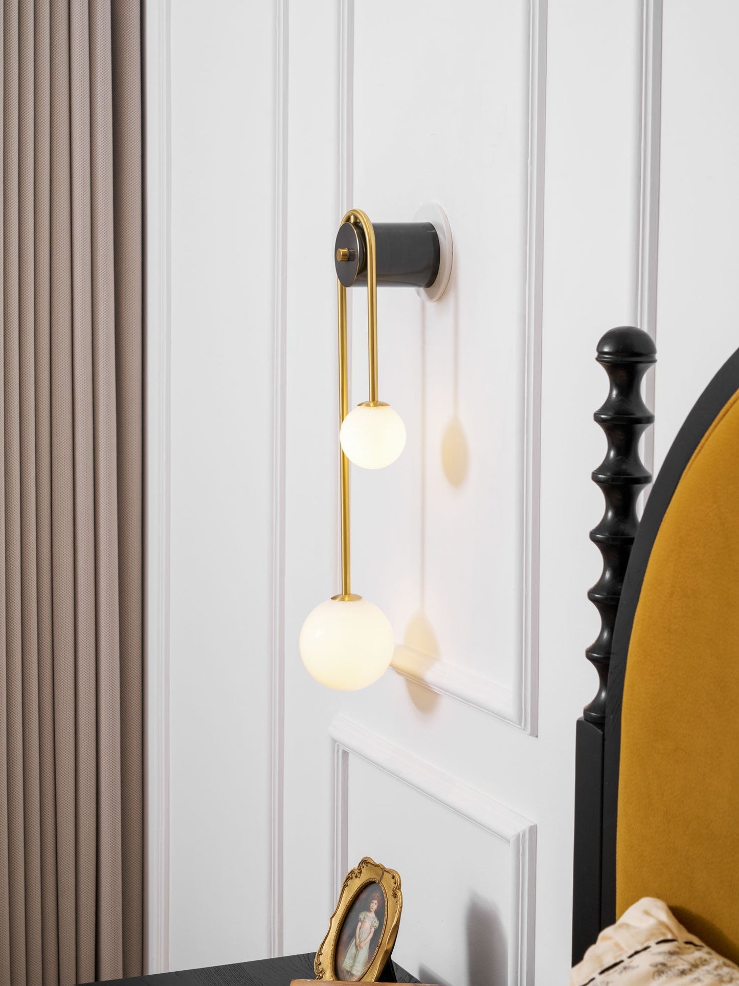 Brass Arc Wall Light - Adjustable Arm & Energy-Efficient LED Design