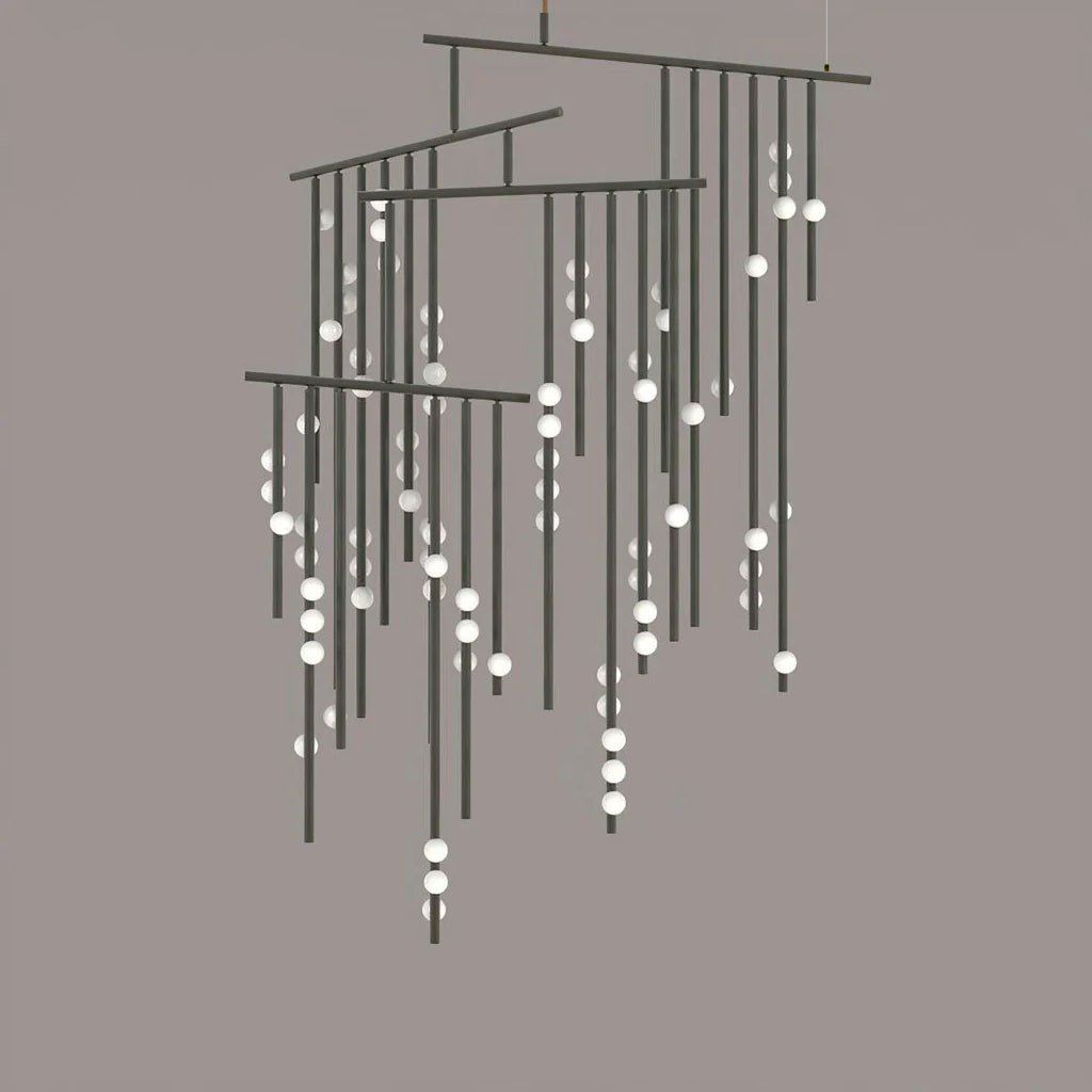 Elegant Brass Glass Drop Chandelier with Adjustable Height & LED Compa